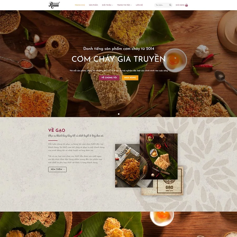 Theme WordPress bán cơm cháy gia truyền
