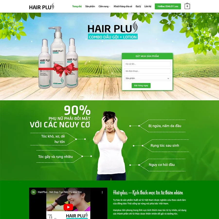 Theme WordPress bán dầu gội