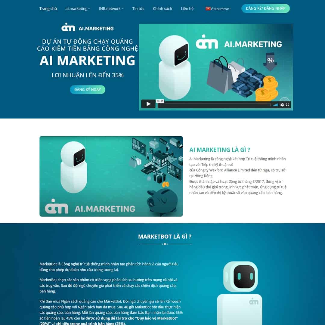 Theme WordPress giới thiệu dự án đầu tư online