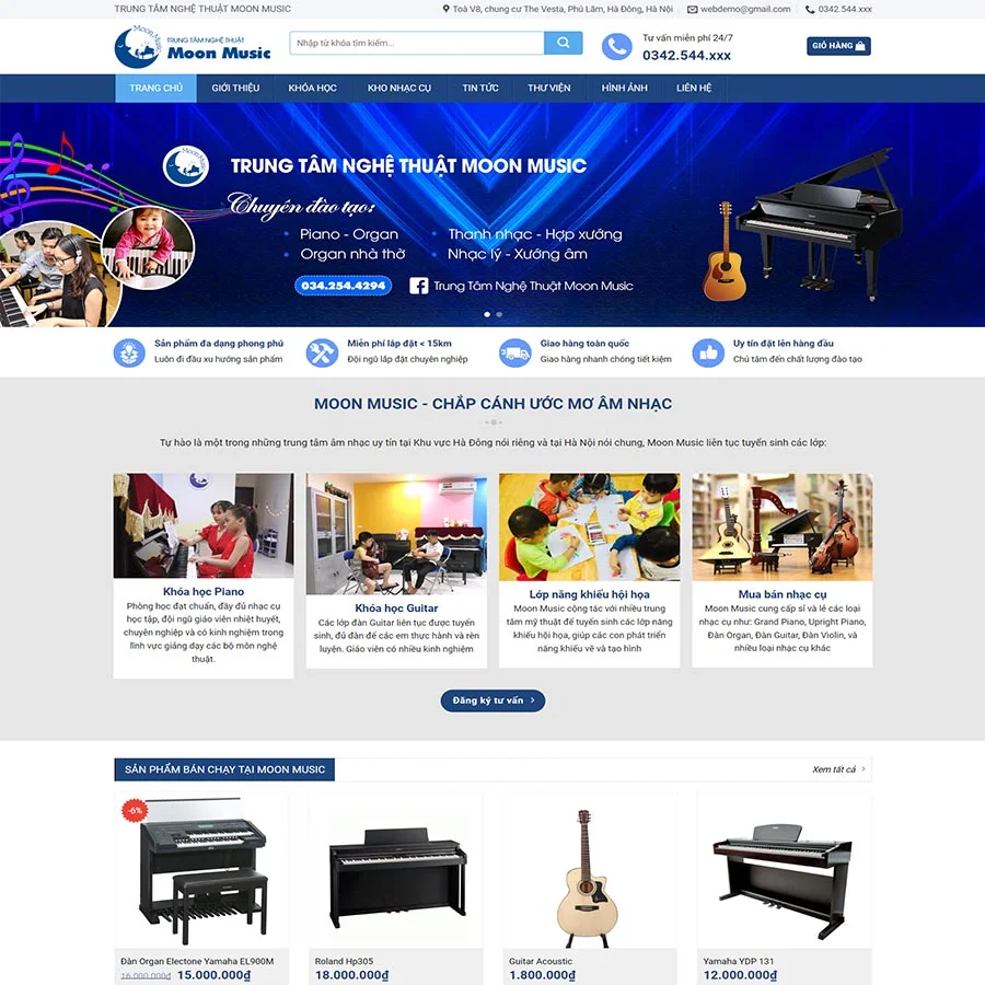 Theme WordPress trung tâm dạy nhạc