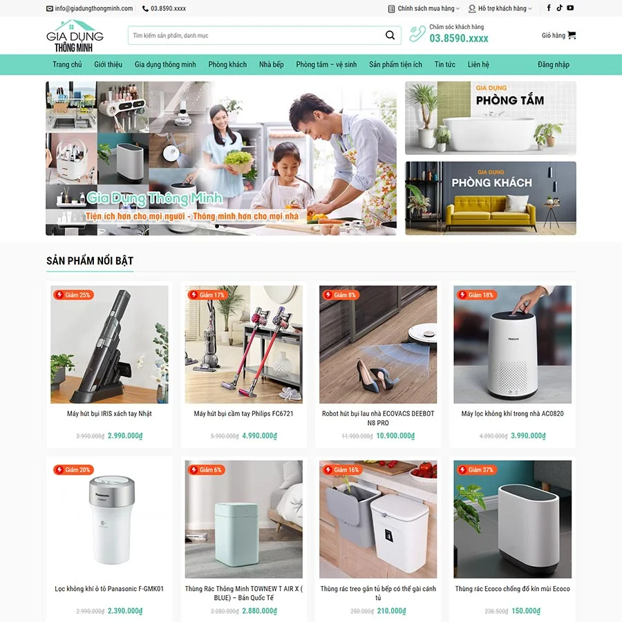 Theme WordPress bán đồ gia dụng thông minh
