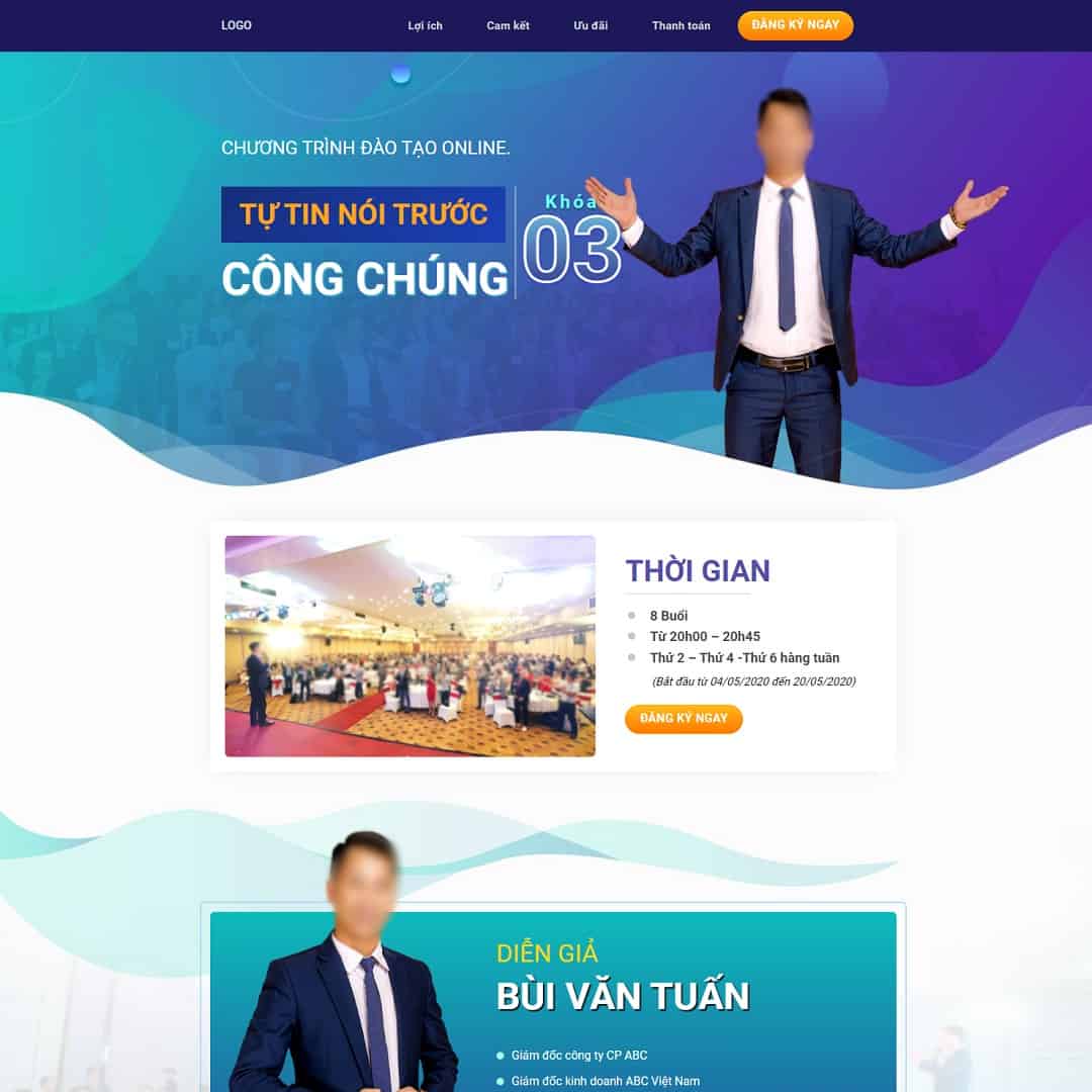 Theme WordPress landing page khóa học giao tiếp