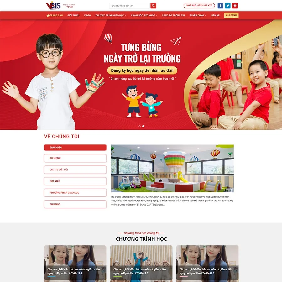 Theme WordPress trường mầm non 02