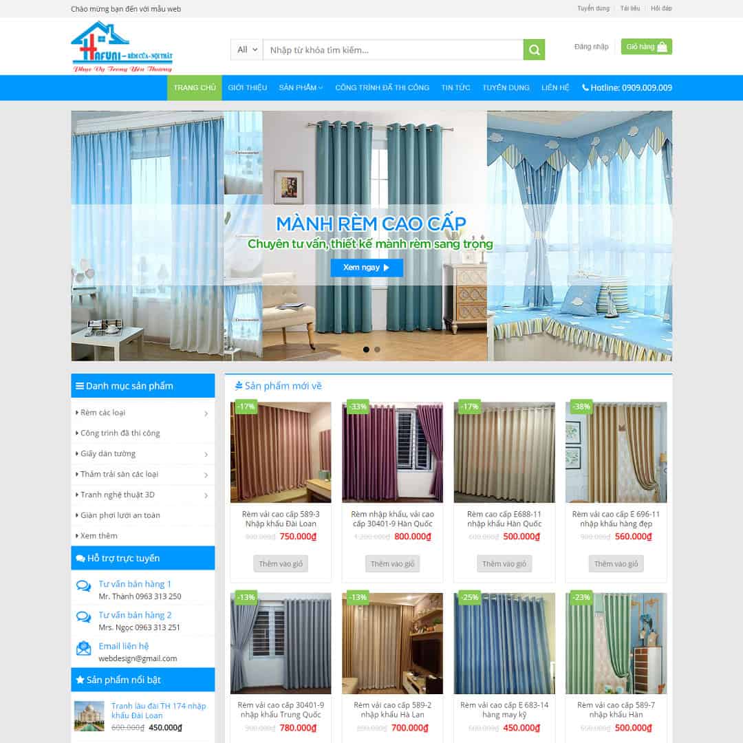 Theme WordPress cửa hàng bán mành rèm