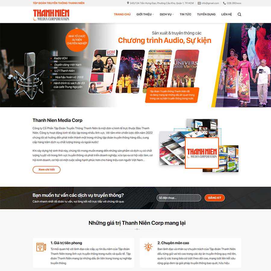 Theme WordPress Media, truyền thông, báo chí
