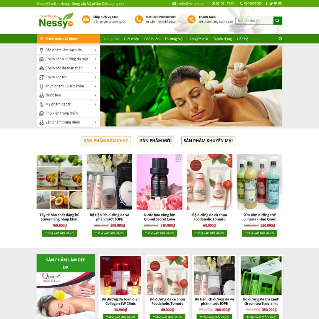 Theme WordPress Shop mỹ phẩm 03