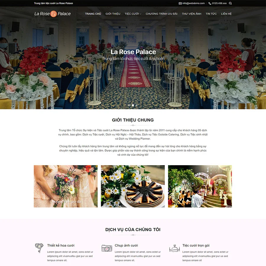 Theme WordPress nhà hàng tiệc cưới