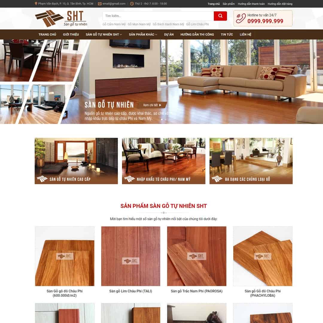 Theme WordPress nội thất, sàn gỗ