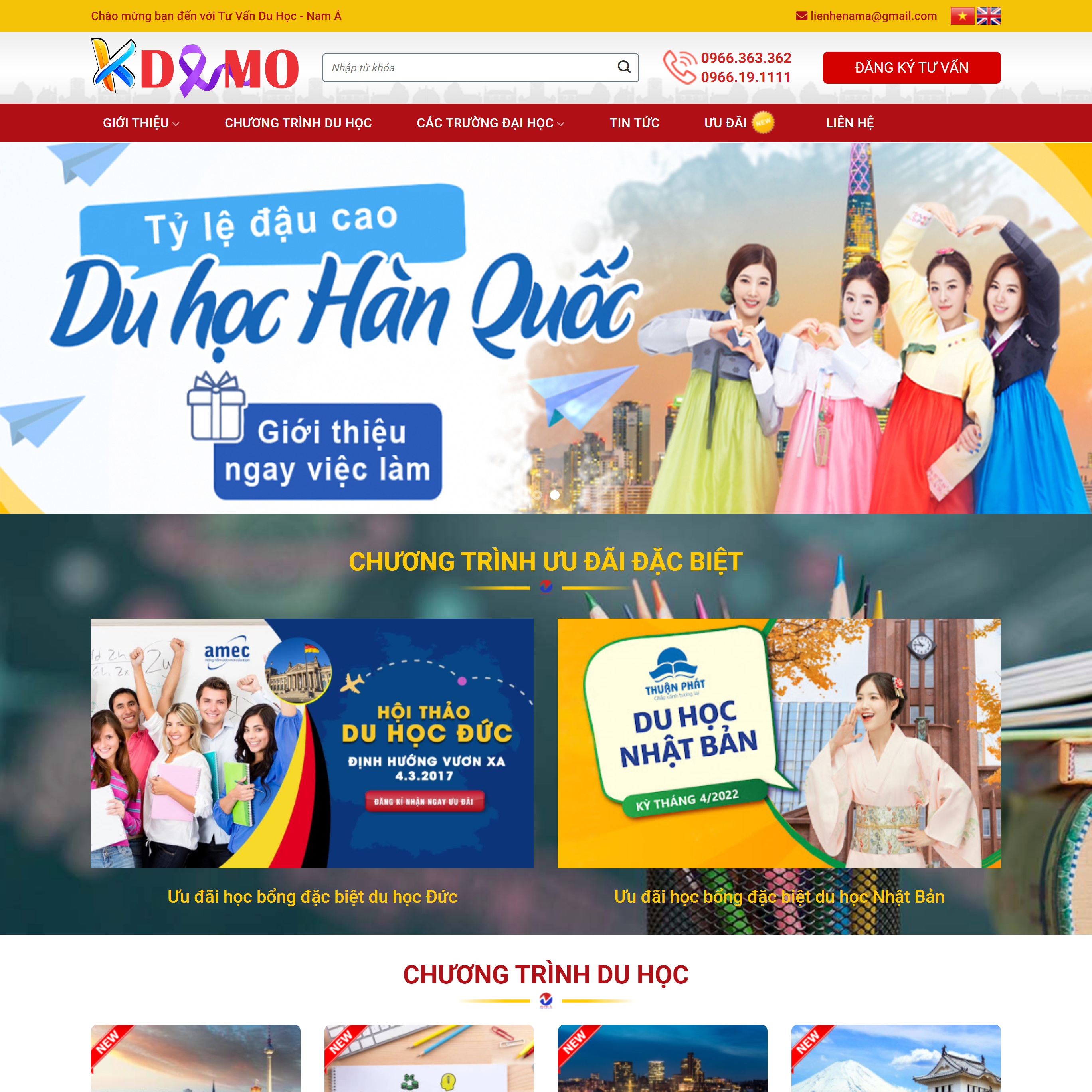 Theme WordPress Tư vấn du học Nam Á