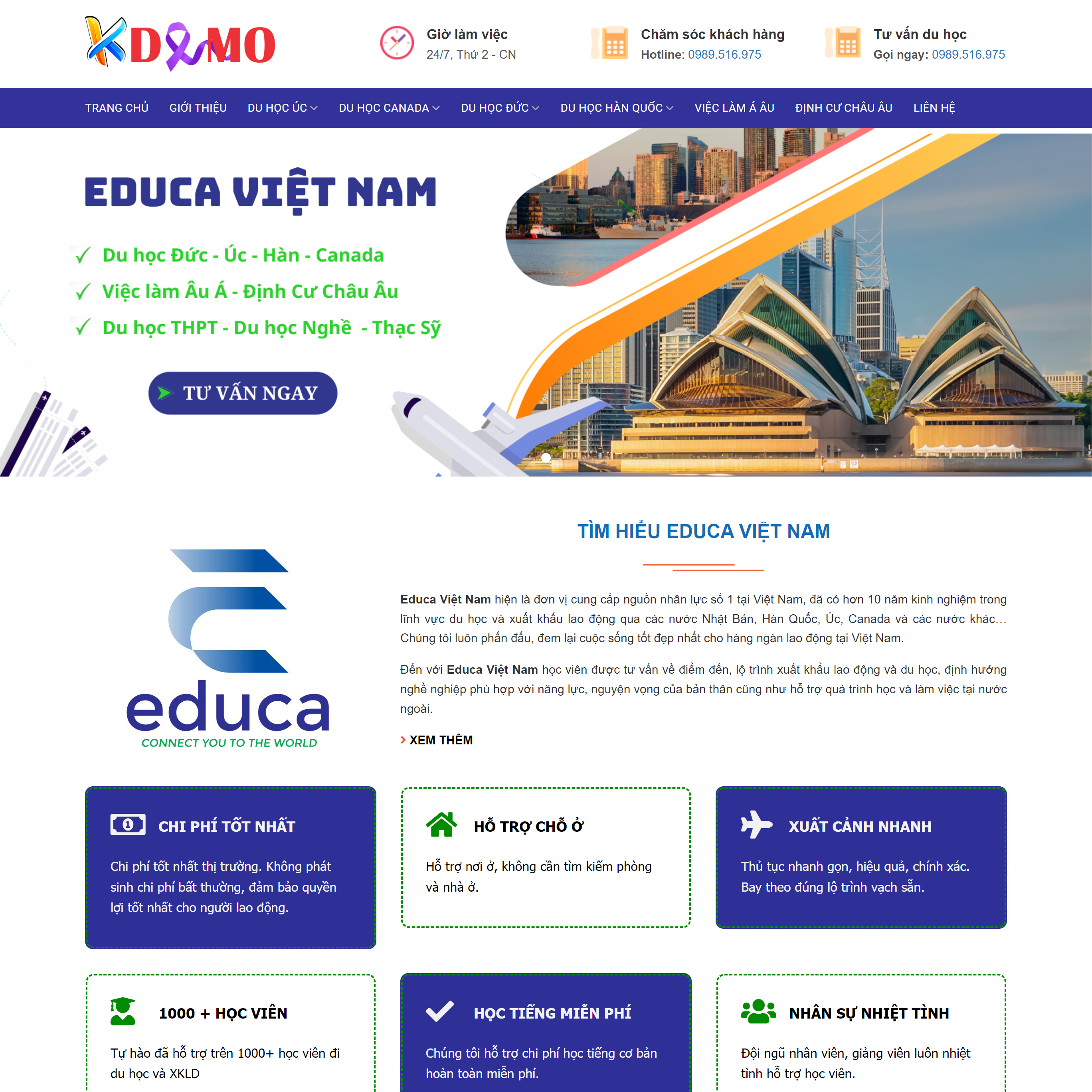 Theme WordPress tư vấn du học Quốc tế