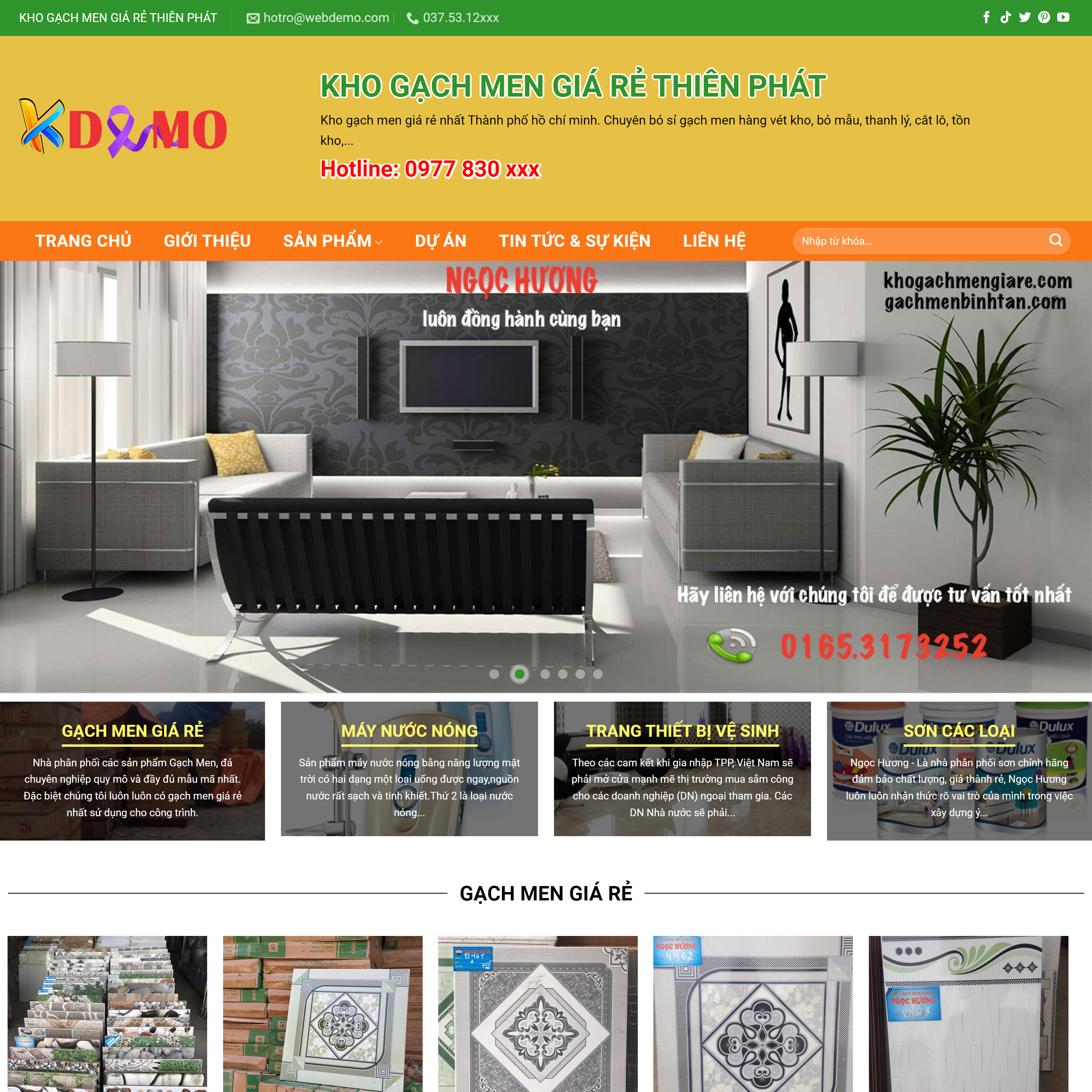 Theme WordPress Gạch men cao cấp