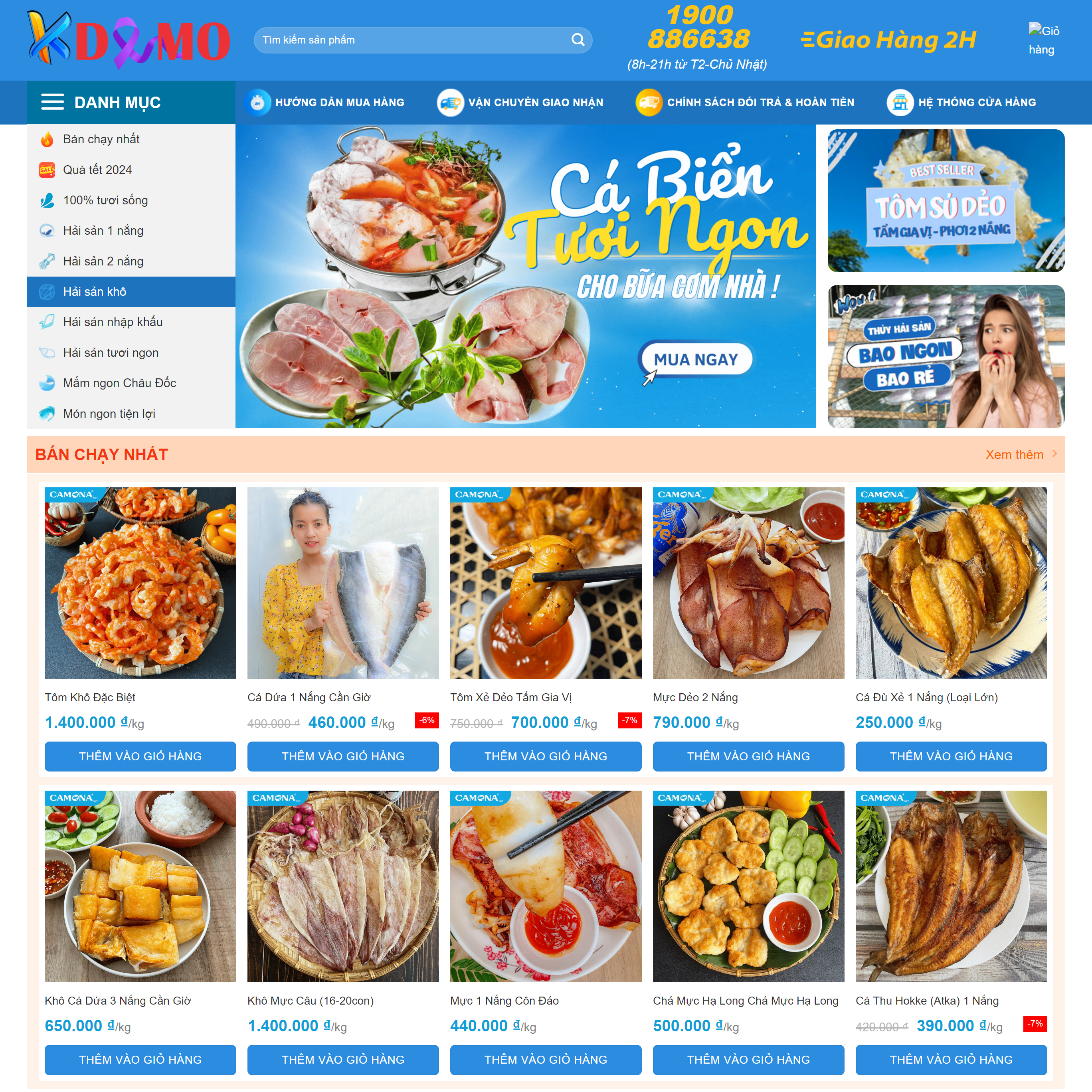 Theme WordPress Hải sản 03