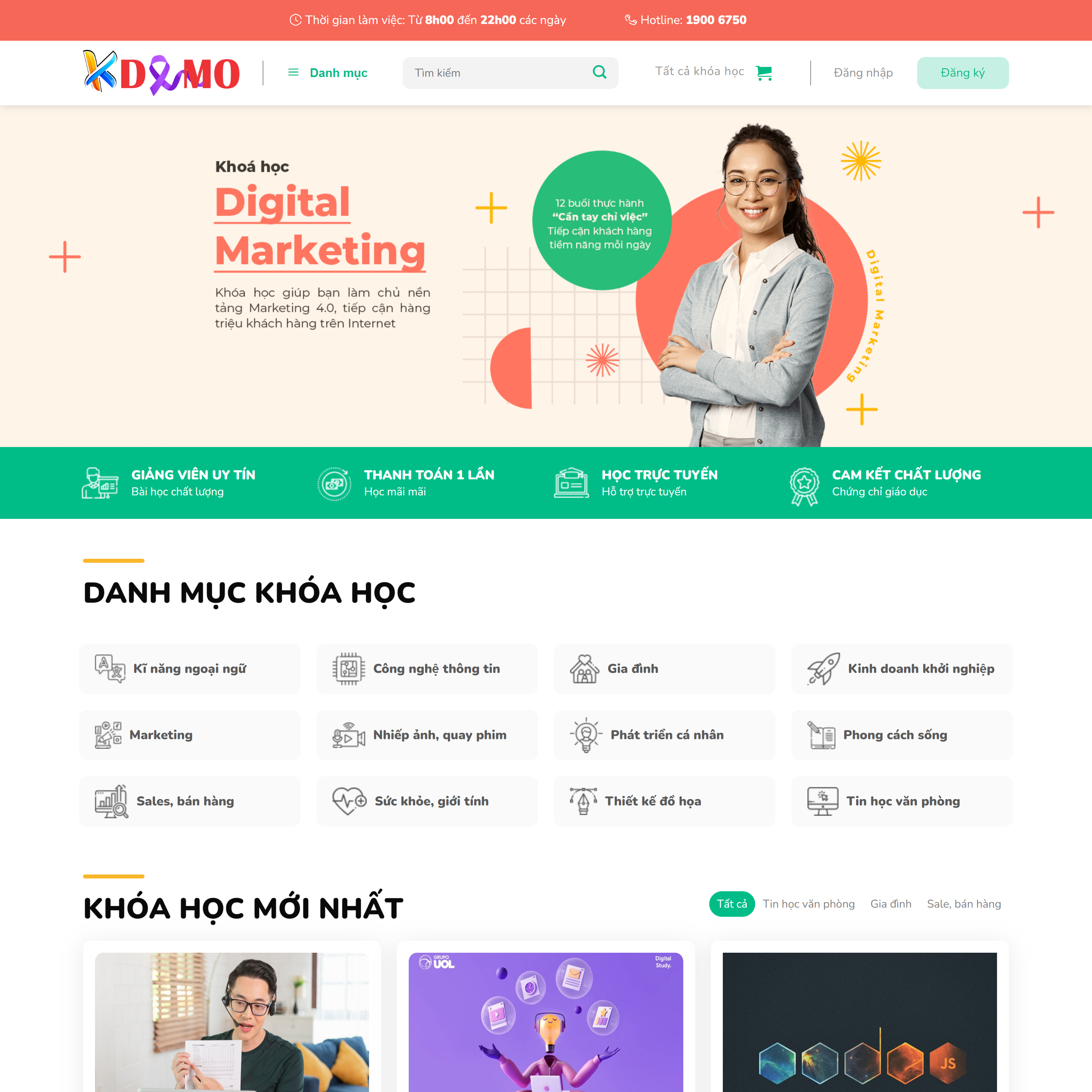 Theme WordPress bán Khóa học 03