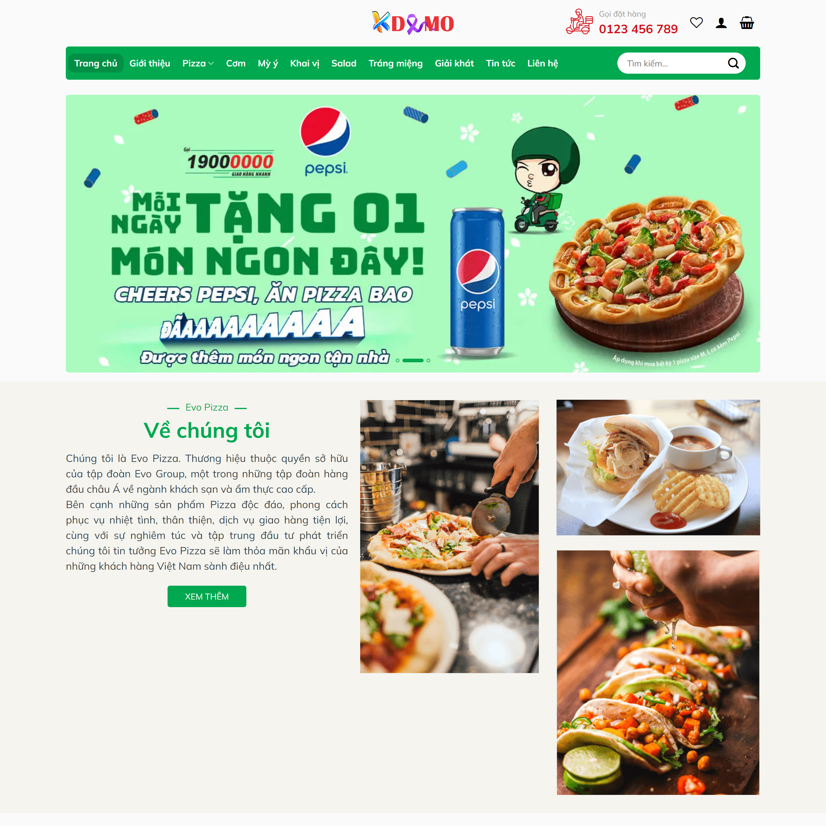 Theme WordPress Nhà hàng Pizza