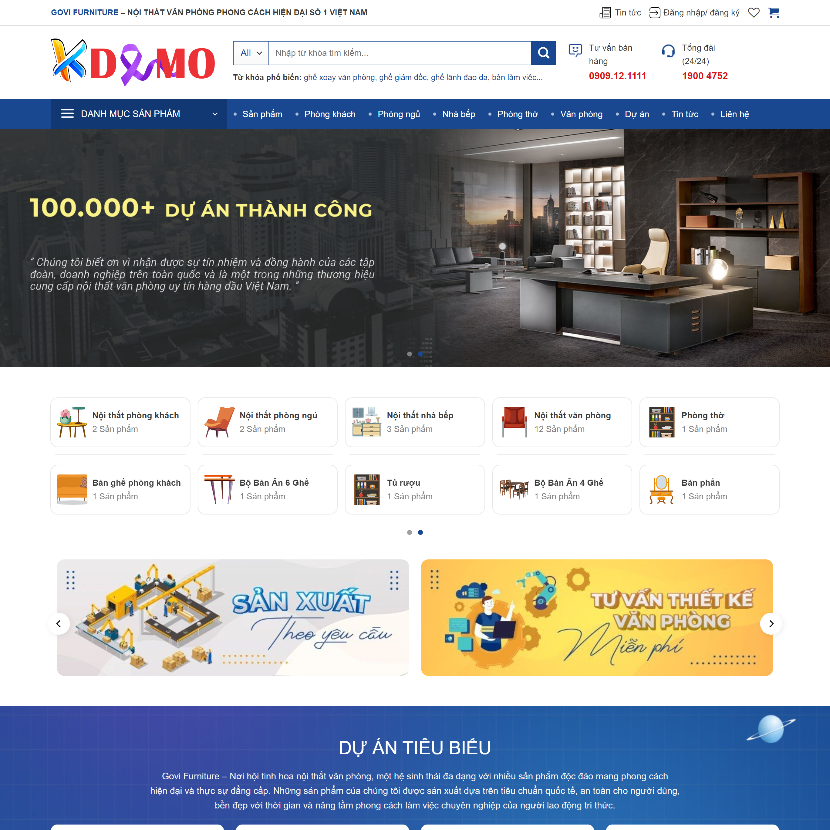 Theme WordPress Nội thất Govi