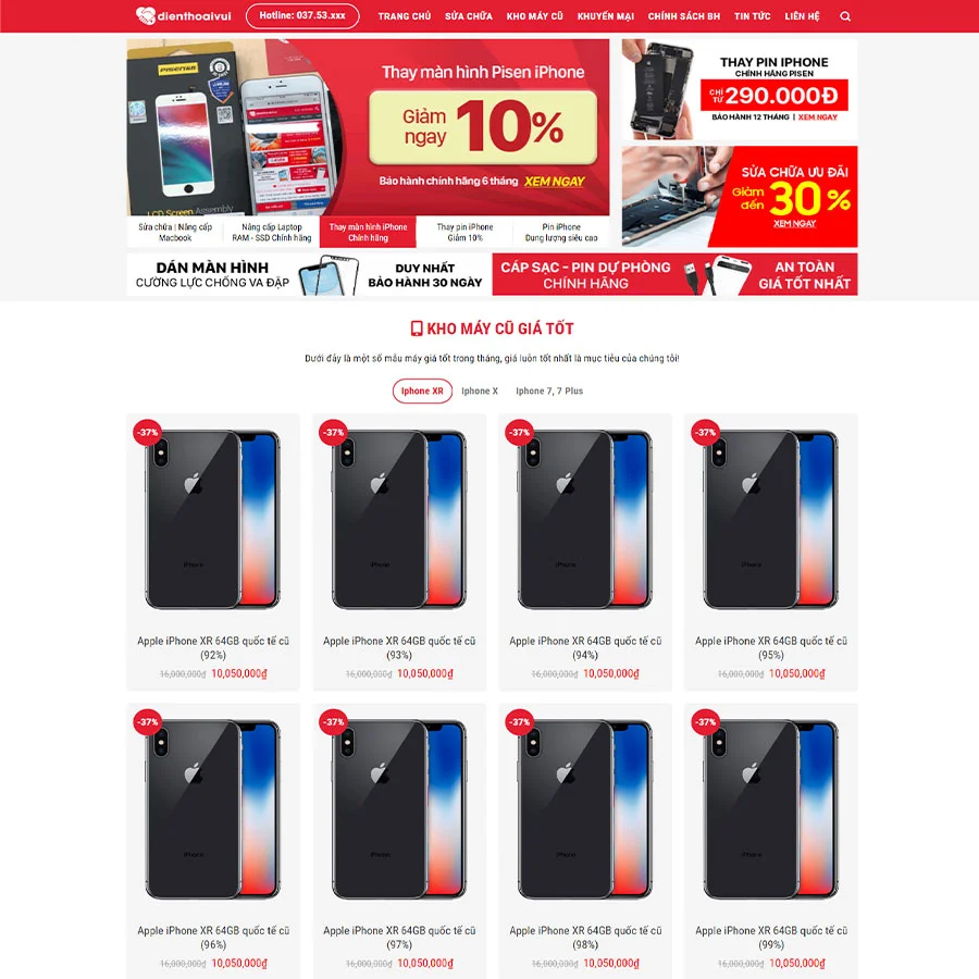 Theme WordPress sửa chữa điện thoại 03