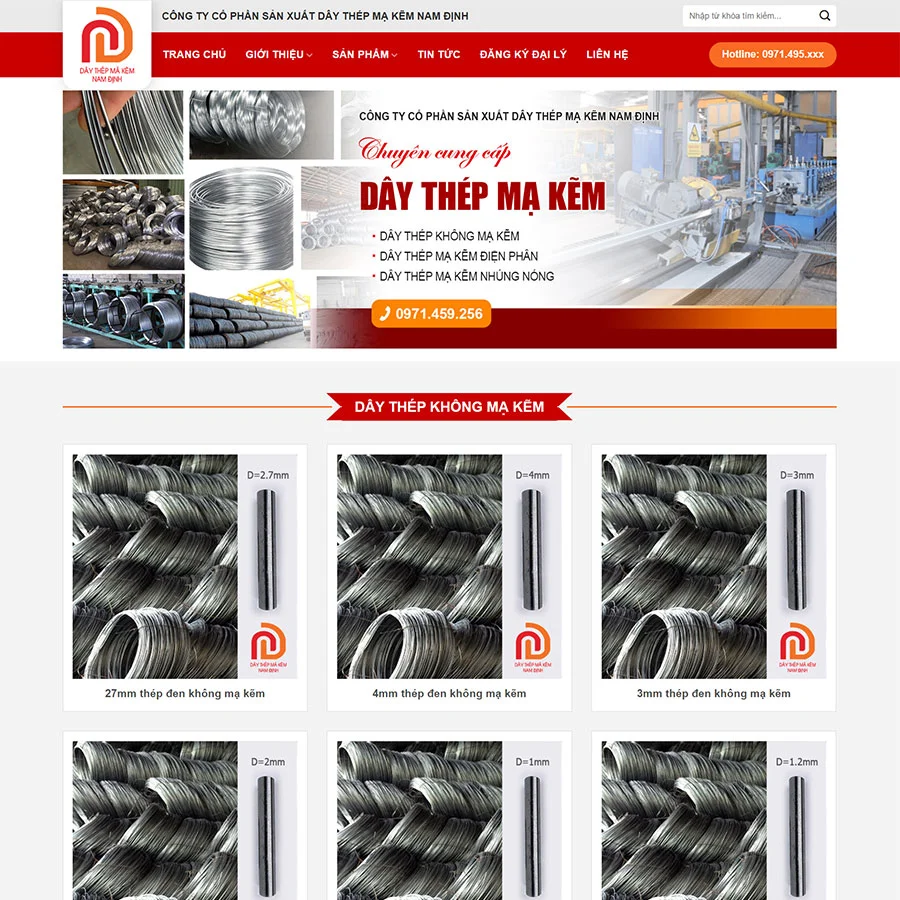 Theme WordPress công ty sắt thép