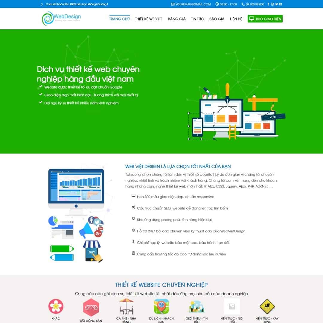 Theme WordPress công ty thiết kế website