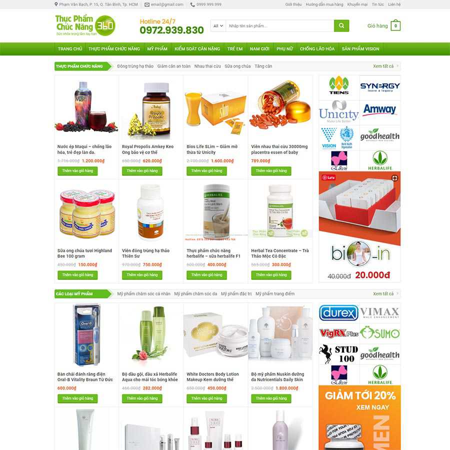 Theme WordPress thực phẩm chức năng 14