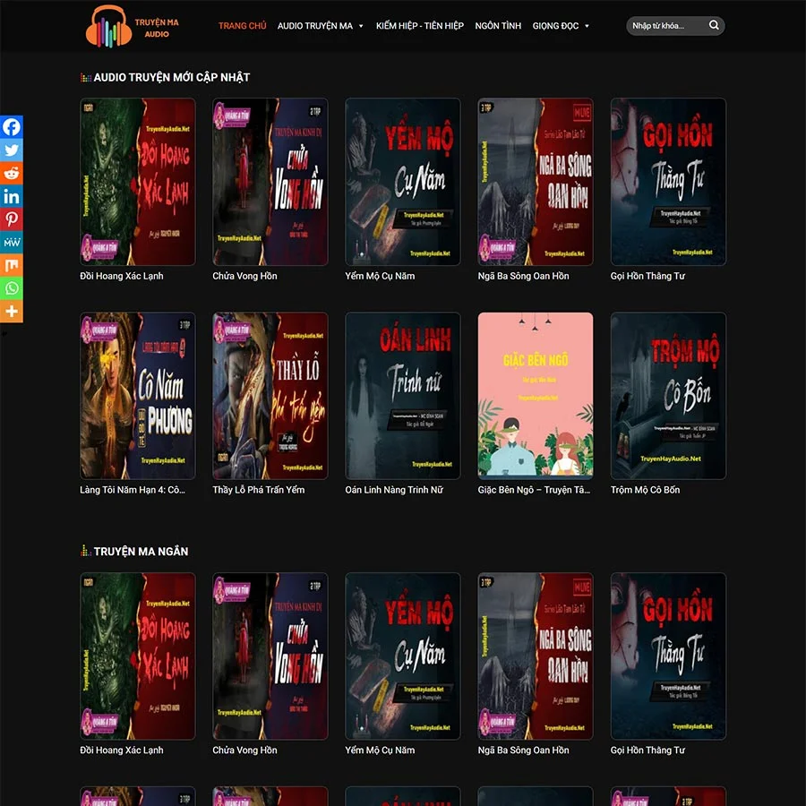 Theme WordPress nghe truyện audio