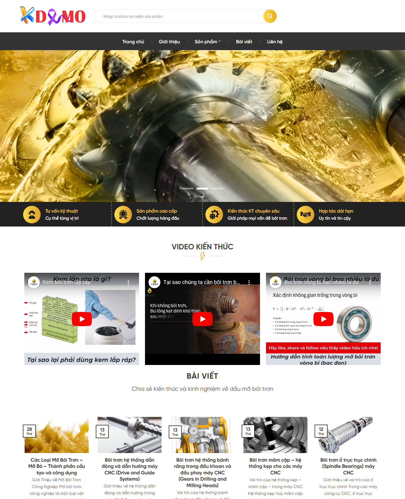 Theme WordPress Chất bôi trơn công nghiệp