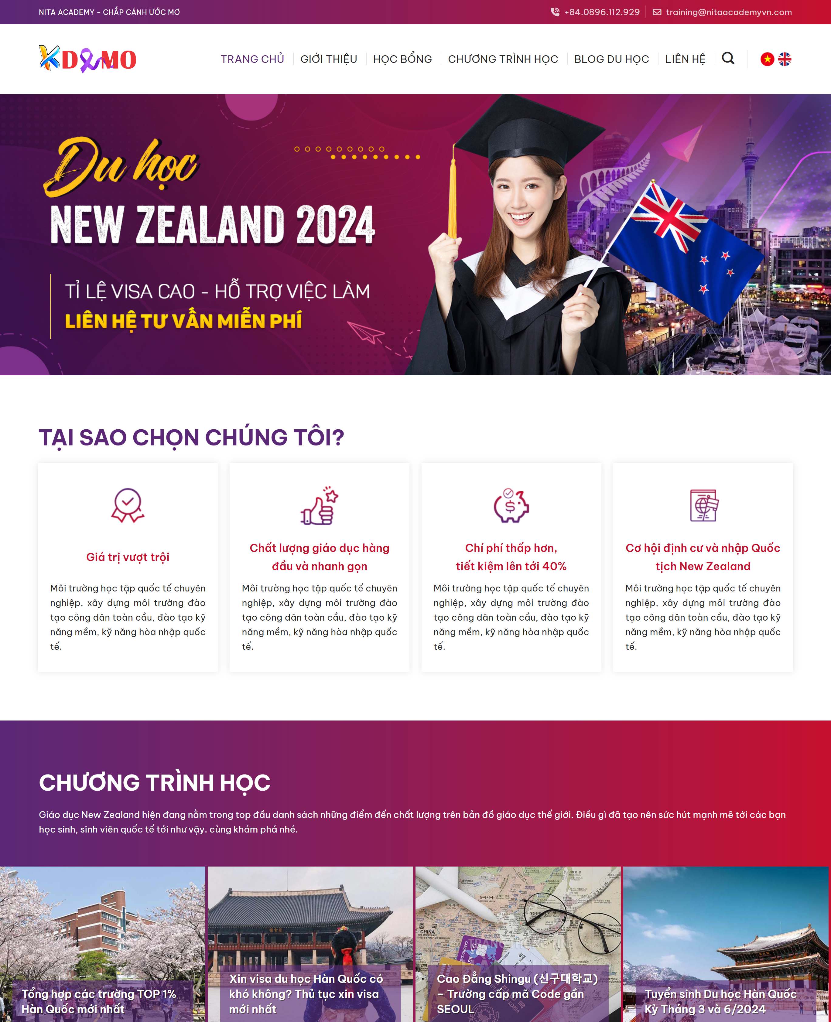 Theme WordPress Tư vấn Du học New