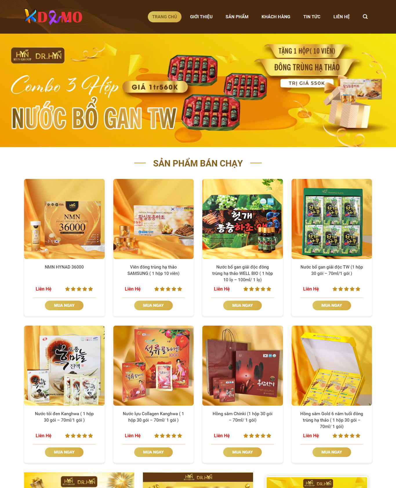 Theme WordPress Đông trùng hạ thảo HYN