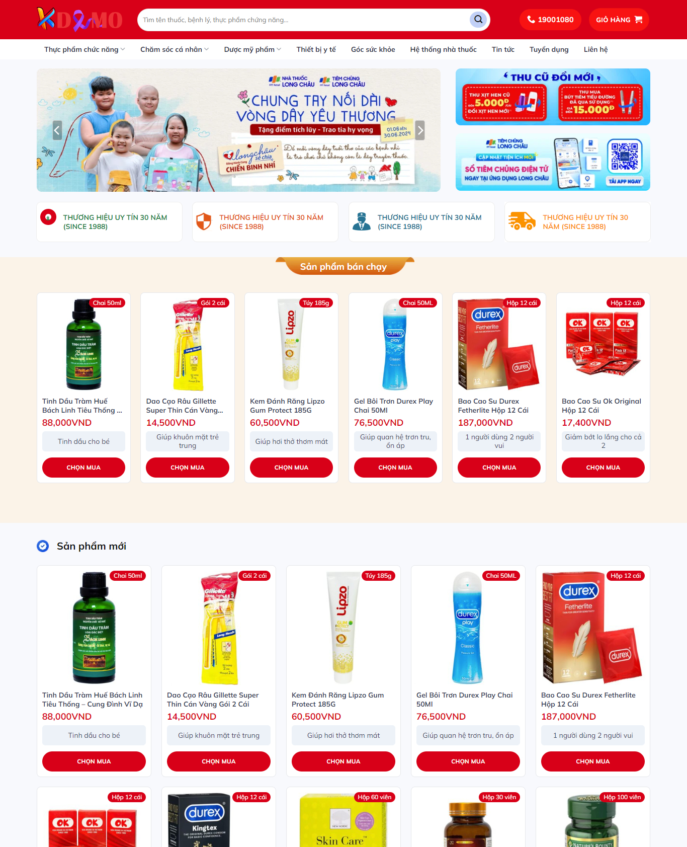 Theme WordPress Nhà thuốc Long Châu