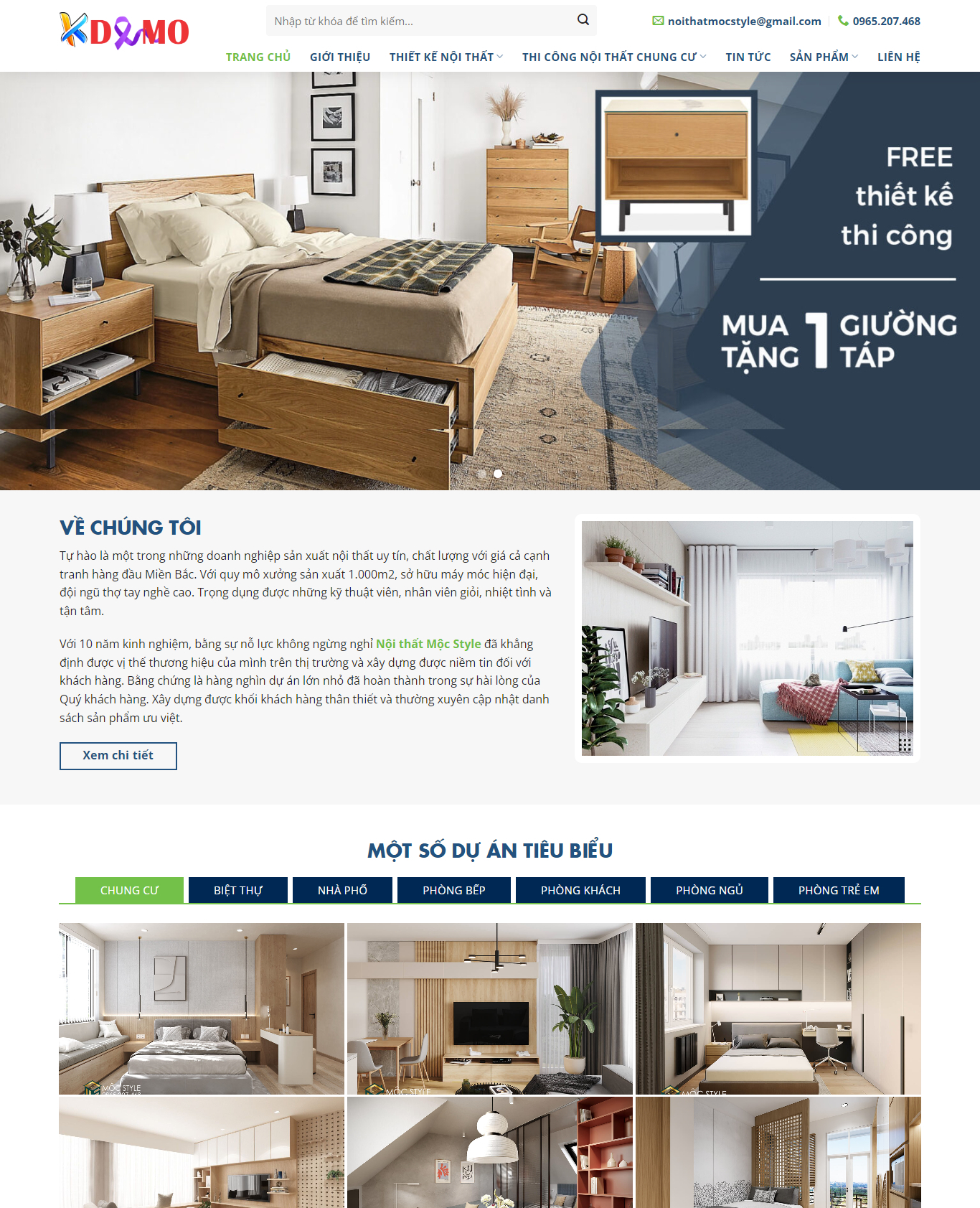 Theme WordPress Nội thất Mộc