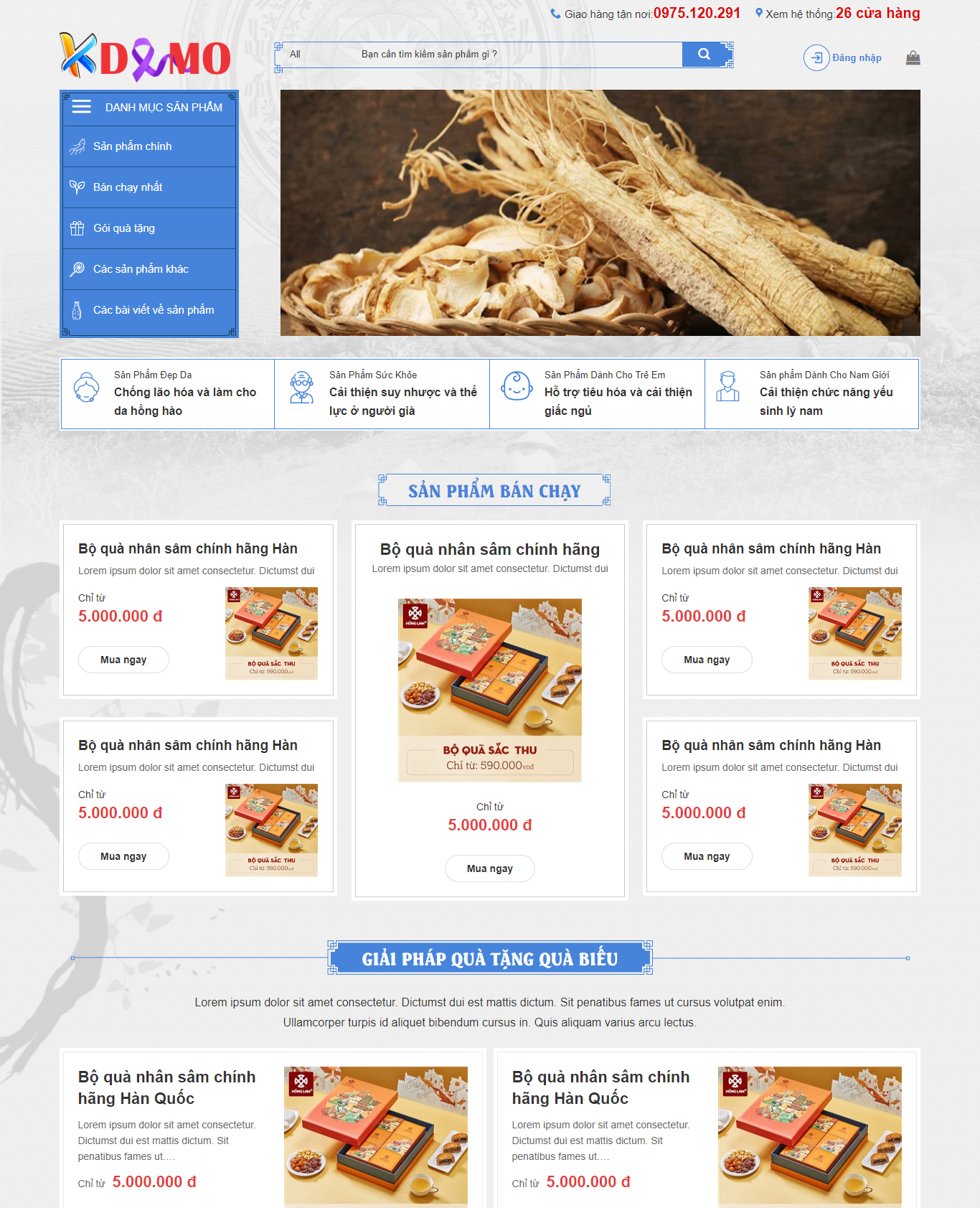 Theme WordPress Nhân sâm