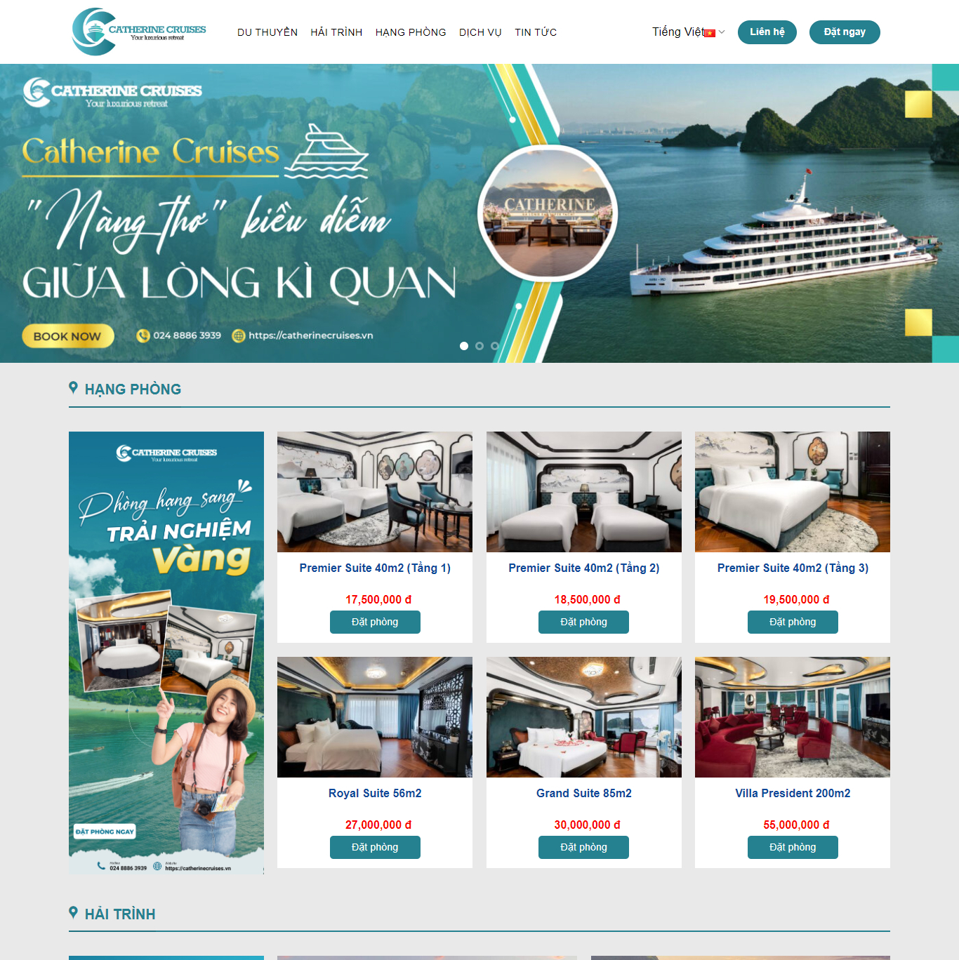 Theme WordPress Dịch vụ Du thuyền