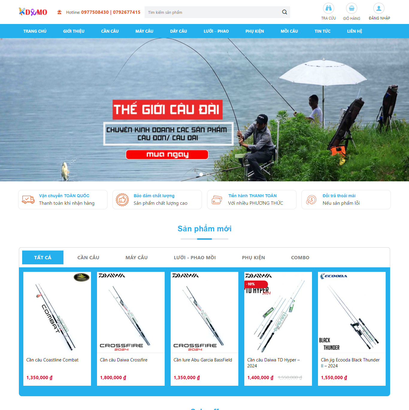 Theme WordPress Dụng cụ Câu cá