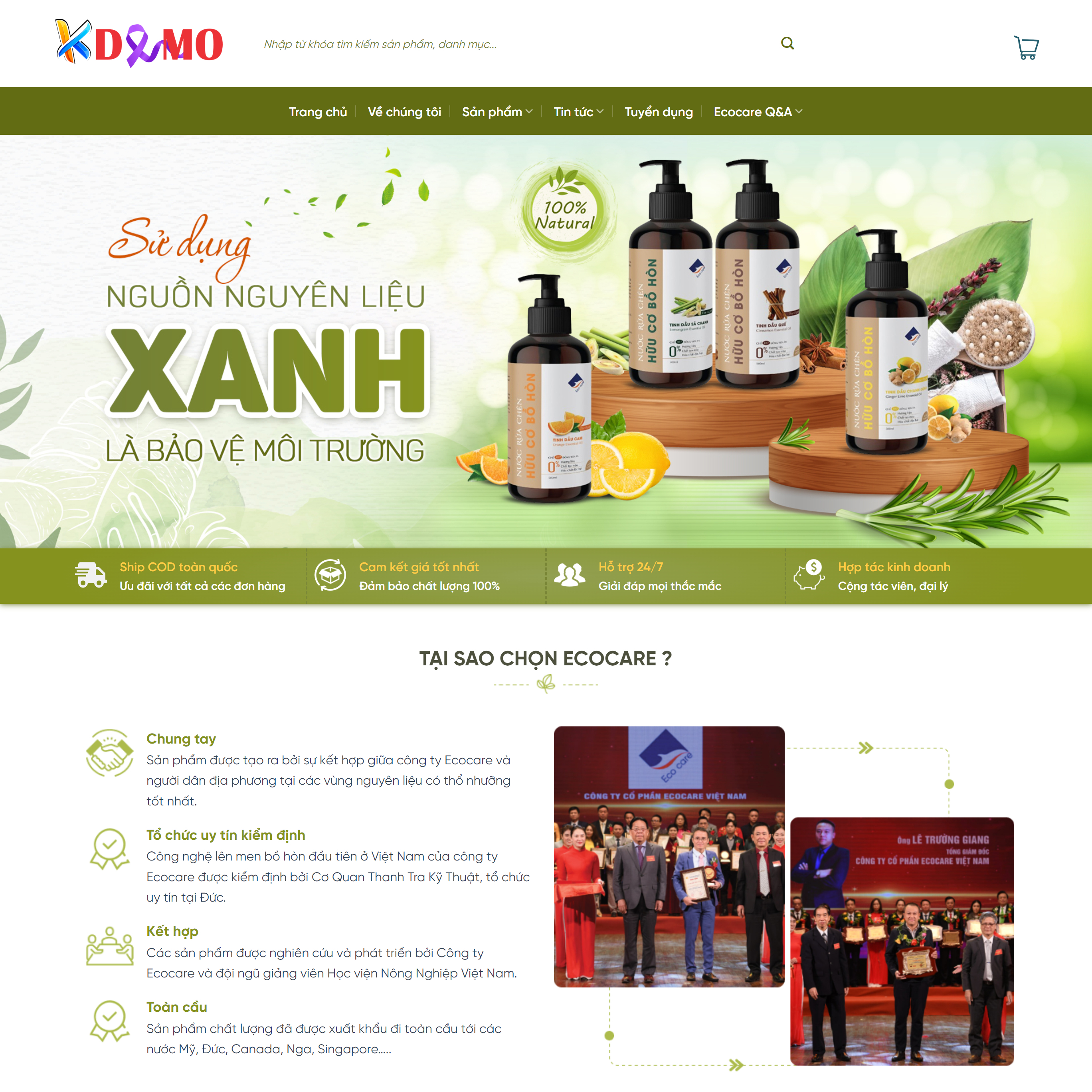 Theme WordPress Nguyên liệu xanh