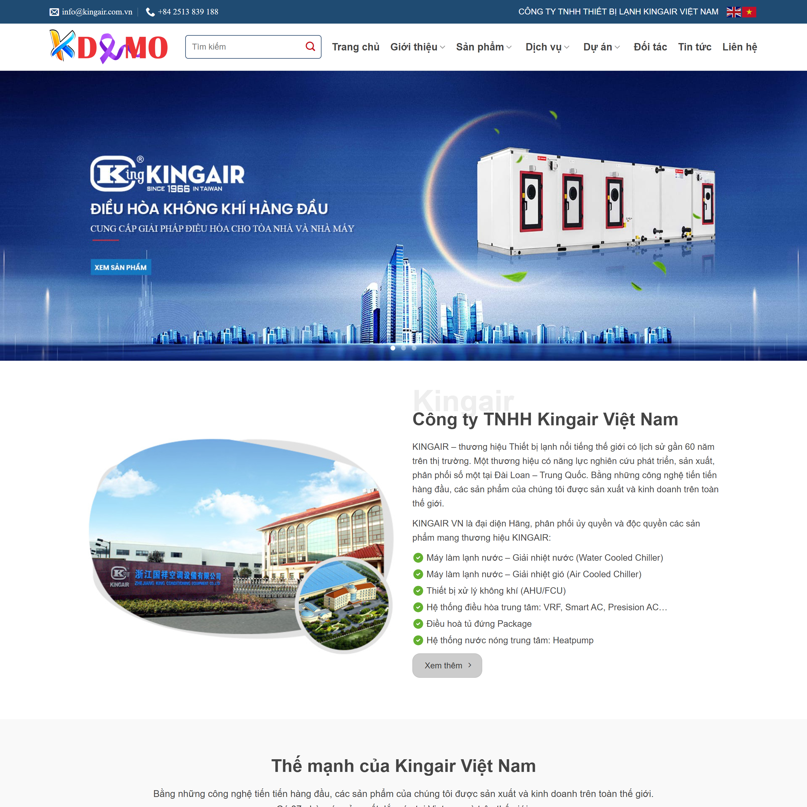 Theme WordPress Máy lạnh công nghiệp