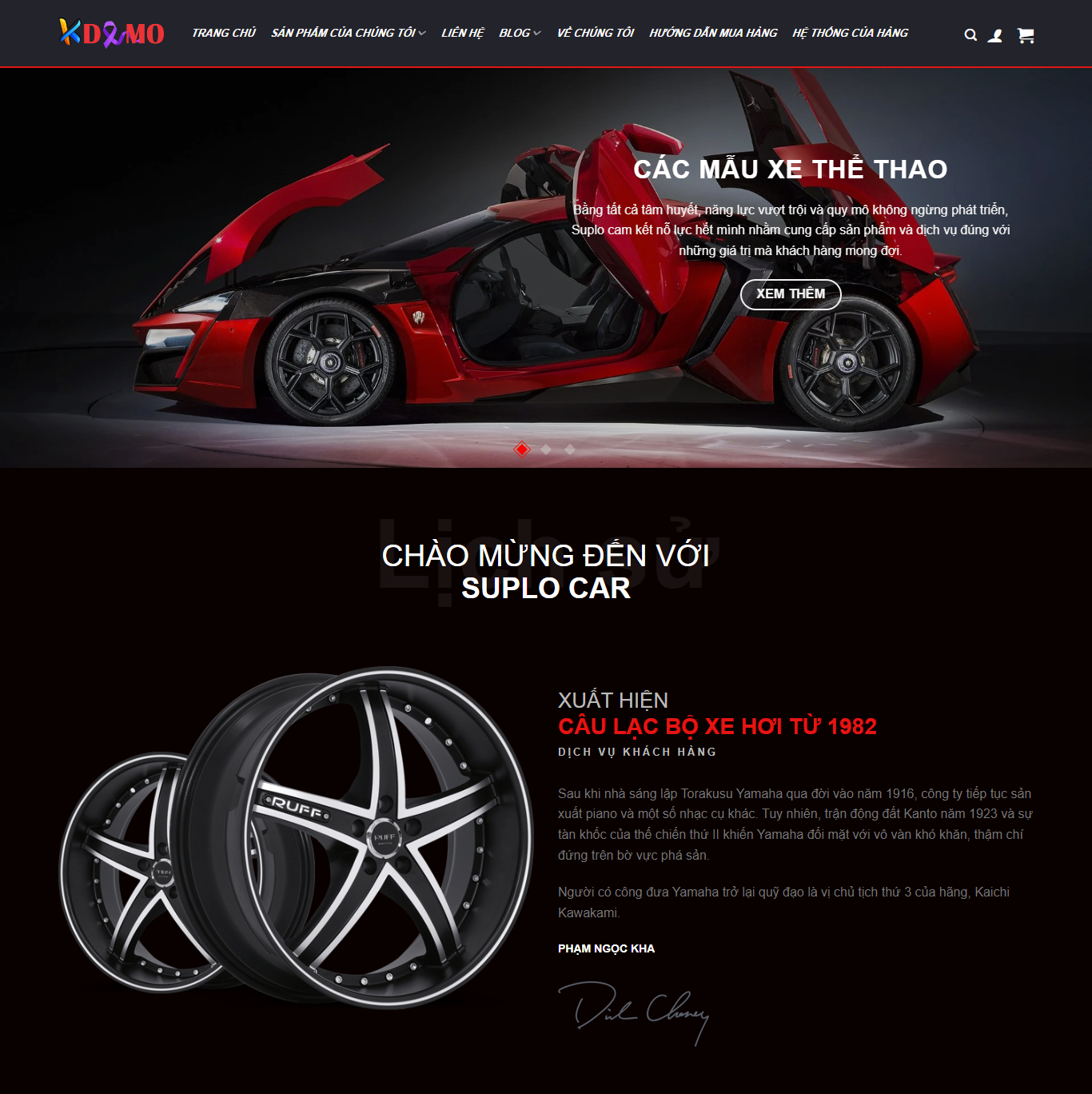 Theme WordPress Xe thể thao