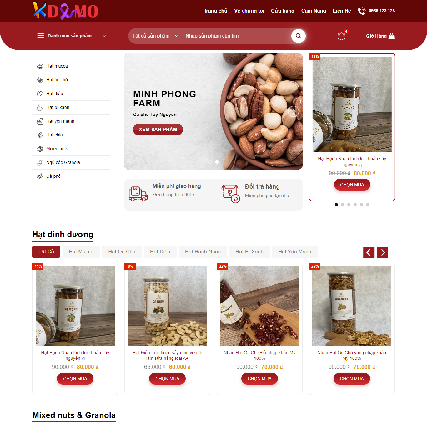 Theme WordPress Thực phẩm sạch 4