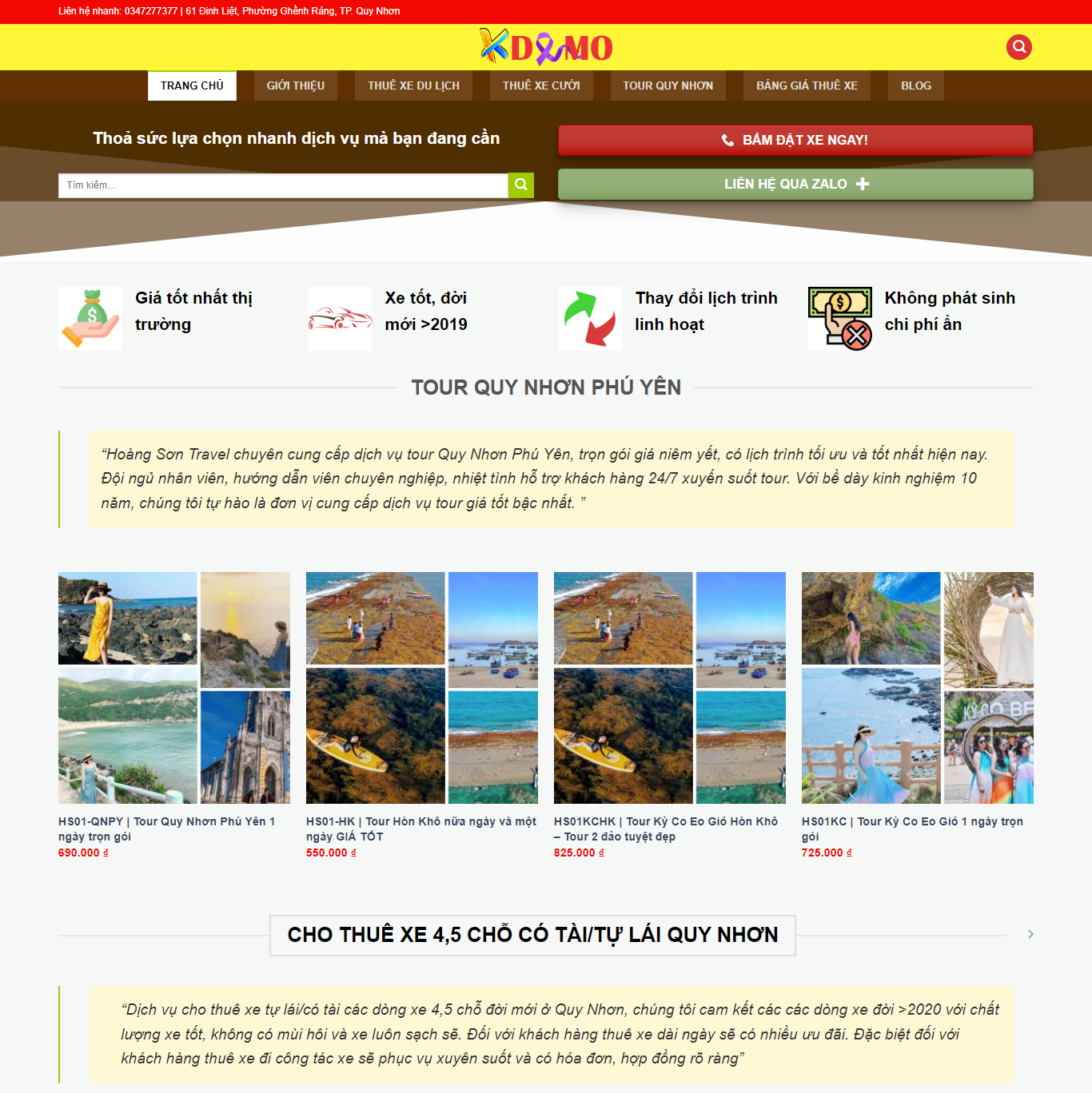 Theme WordPress Dịch vụ cho thuê xe
