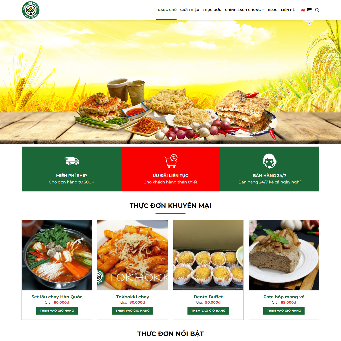 Theme WordPress Tiệm chay