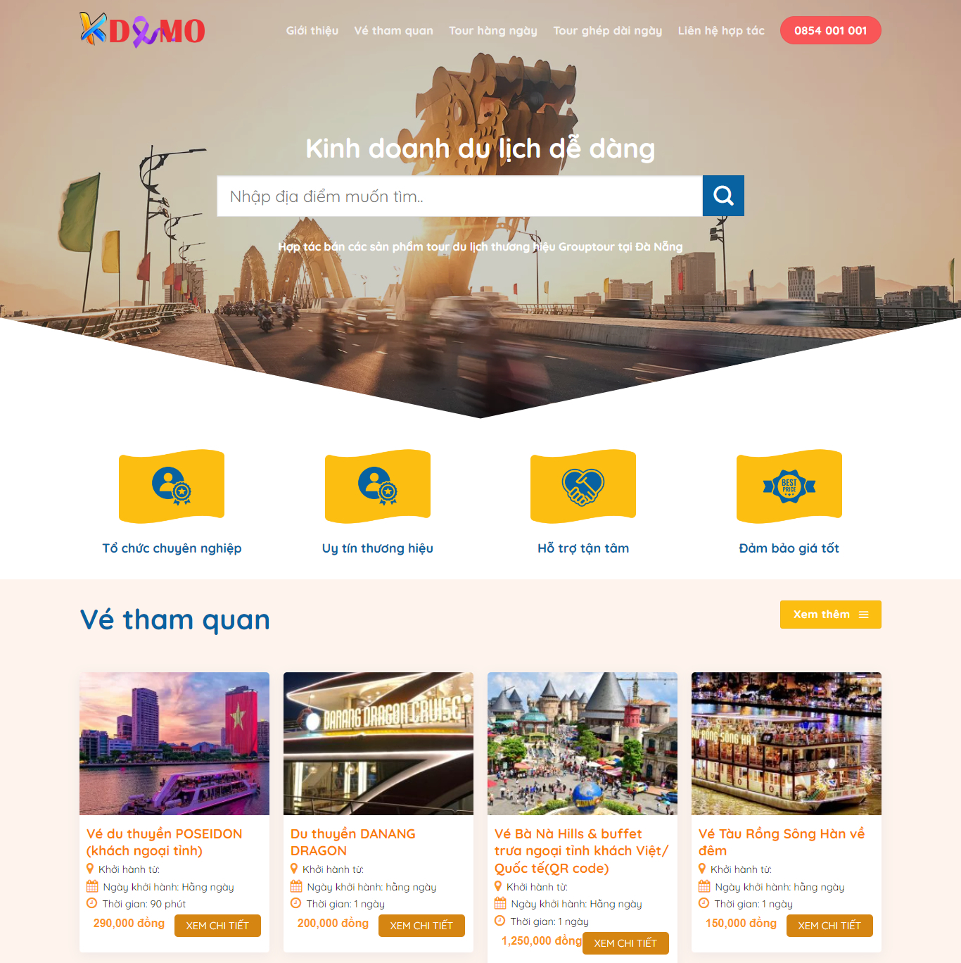 Theme WordPress Dịch vụ Tour Đà Nẵng