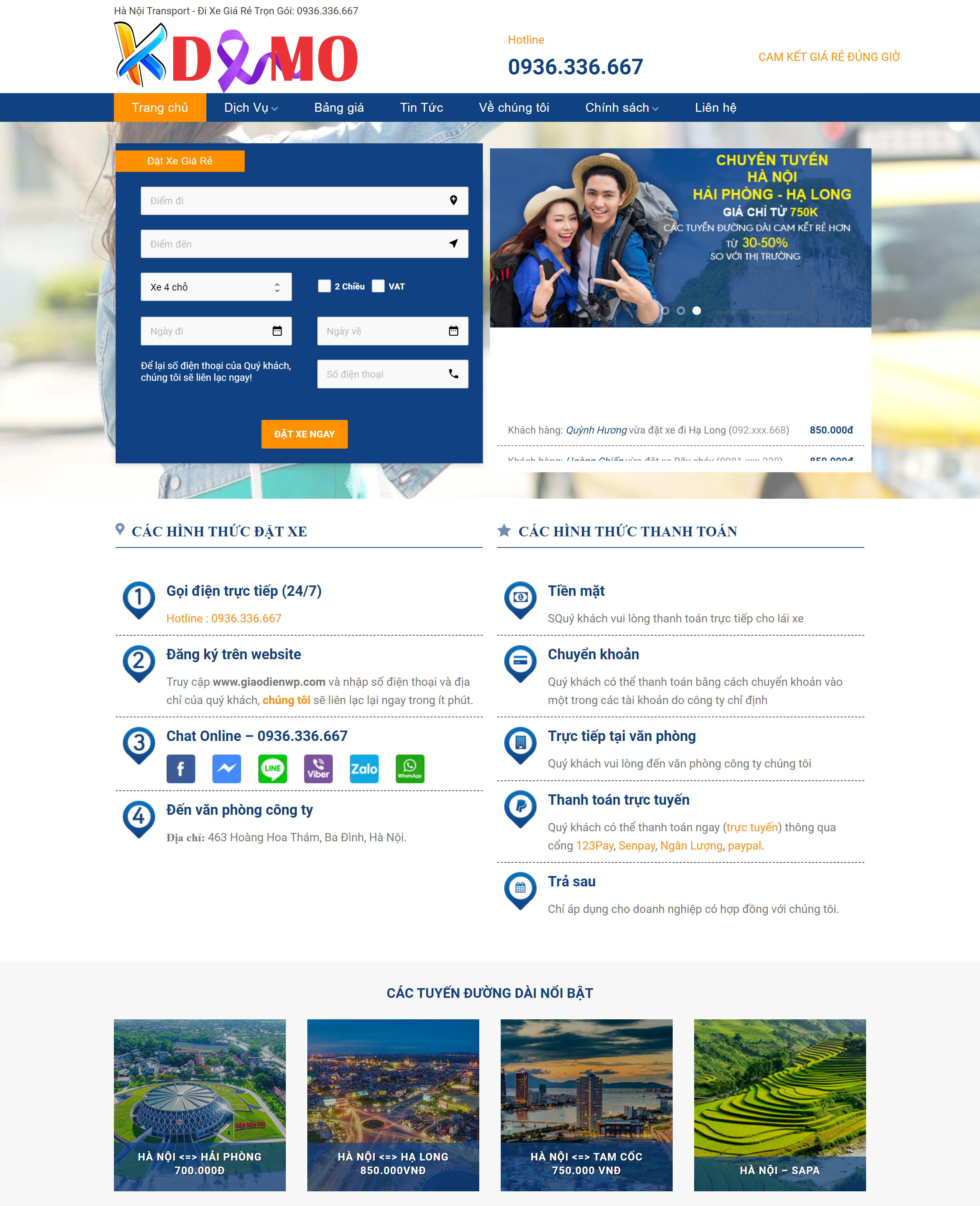 Theme WordPress Dịch vụ Taxi 03