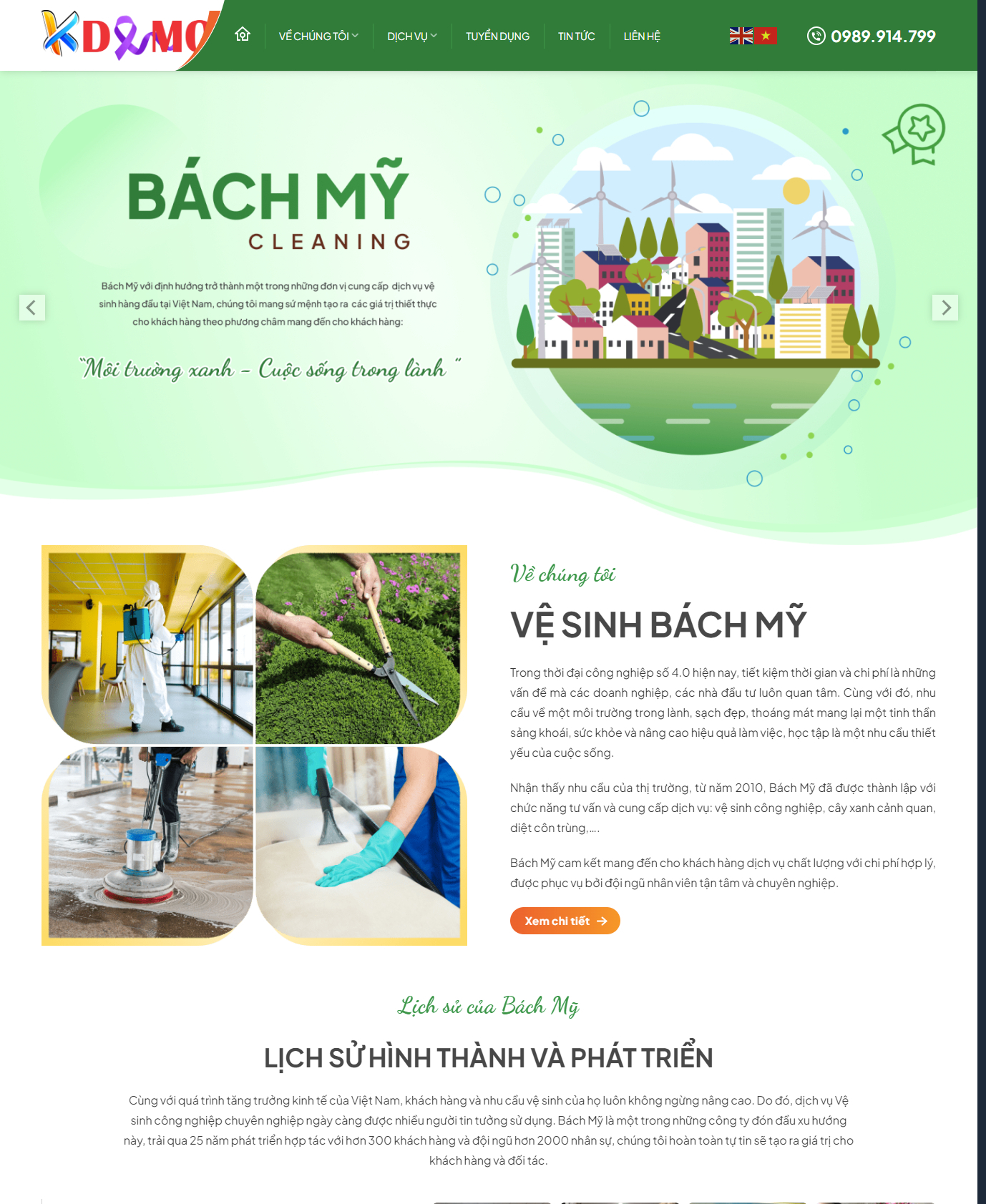 Theme WordPress Vệ sinh công nghiệp